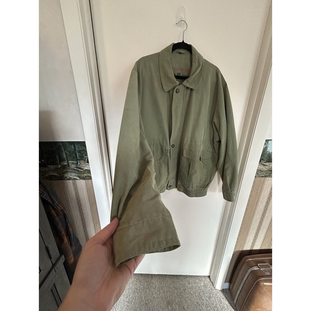 Vintage John Steven's Men's Quality Outwear Bomber Jacket Green SZ 58 L Gorpcore - Picture 6 of 16